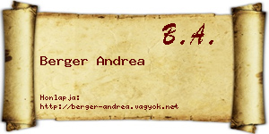 Berger Andrea névjegykártya